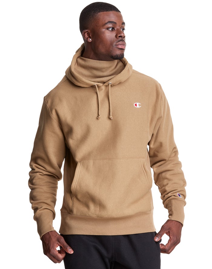 Champion Defender Series Reverse Weave® With Attached Ribbed Inset Mask Erkek Kapşonlu Sweatshirt Ha